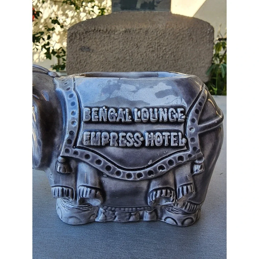 VTG. Bengal Lounge Empress Hotel Souvenir Collectible  Elephant Planter